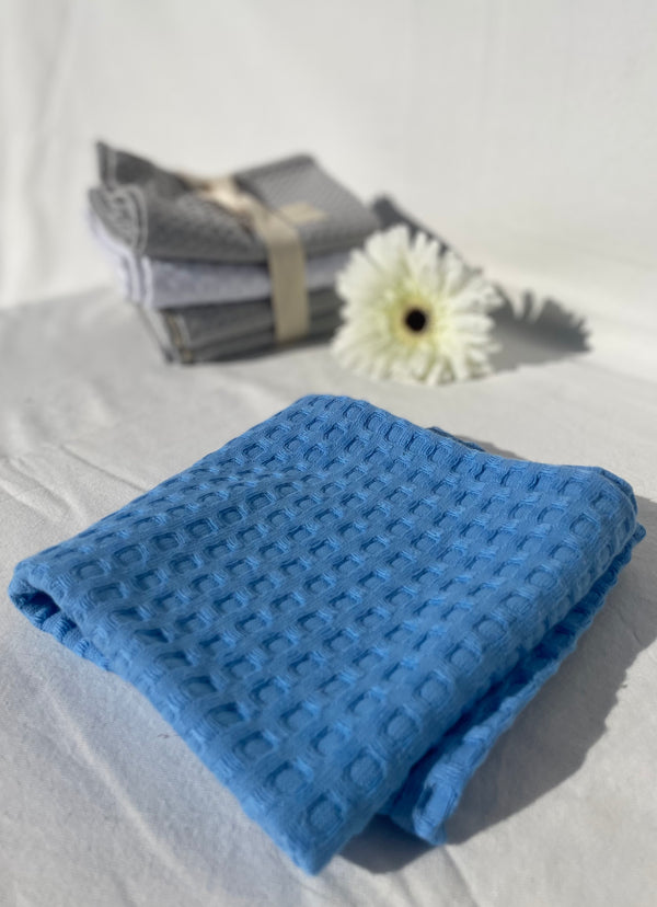 asciuga piatti azzurro cotone